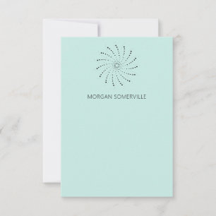 Cartão De Notas Turquesa Moderna Spiral Ponto Elegante