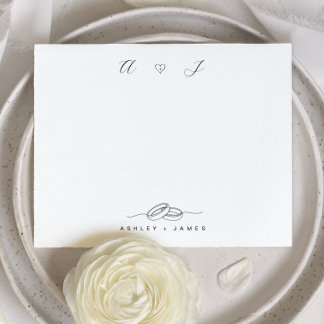 Cartão De Notas Two Initial Elegant Couple Monogram Stationery 