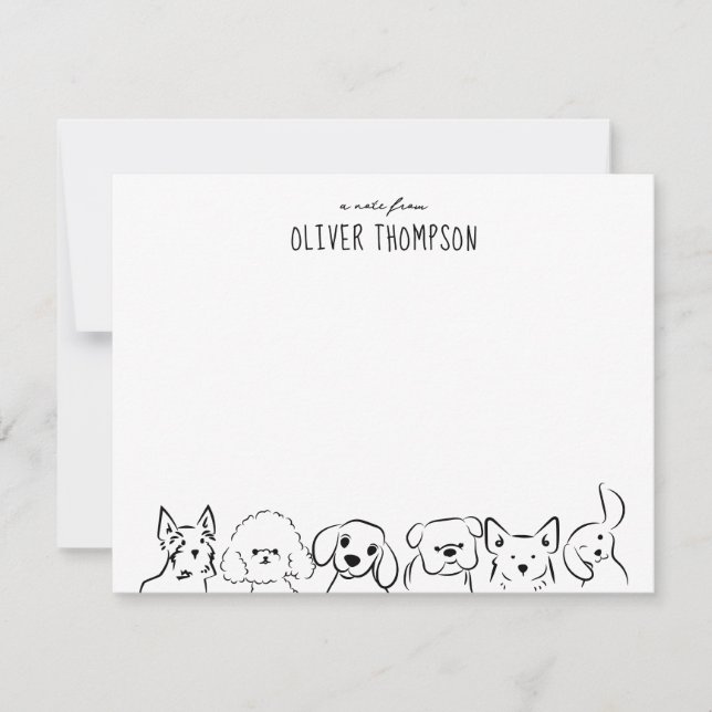 Cartão De Notas Um Bilhete De Cachorro Fofo Animal Desenho Carta D (Frente)