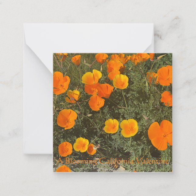 Cartão De Notas Um Califórnia de São Valentim Florido (Frente)