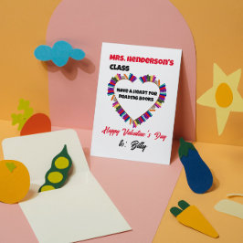 Cartão De Notas Um Coração Para Ler Professor da Classe do Dia dos