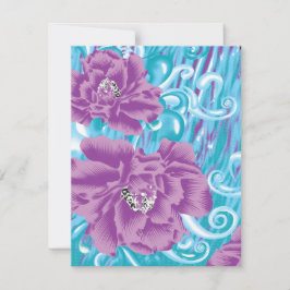 Cartão De Notas Um design têxtil vibrante com roxo e turq