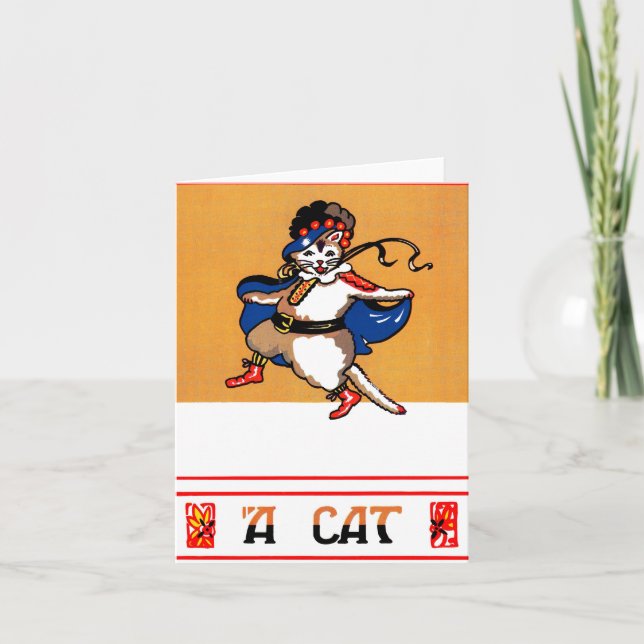 Cartão De Notas Um gato (Frente)