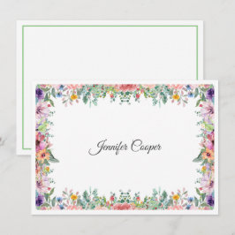 Cartão De Notas Um nome personalizado do Buquê de jardim inglês