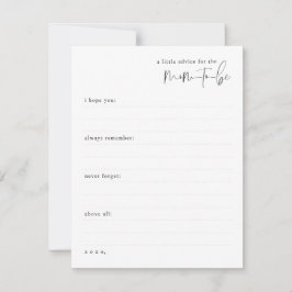 Cartão De Notas Um pequeno conselho para a futura mãe