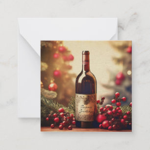 Cartão De Notas Um Presente de Férias de Inverno de Vinho