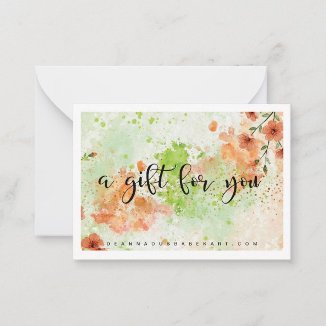 Cartão De Notas Um presente para você (Frente)