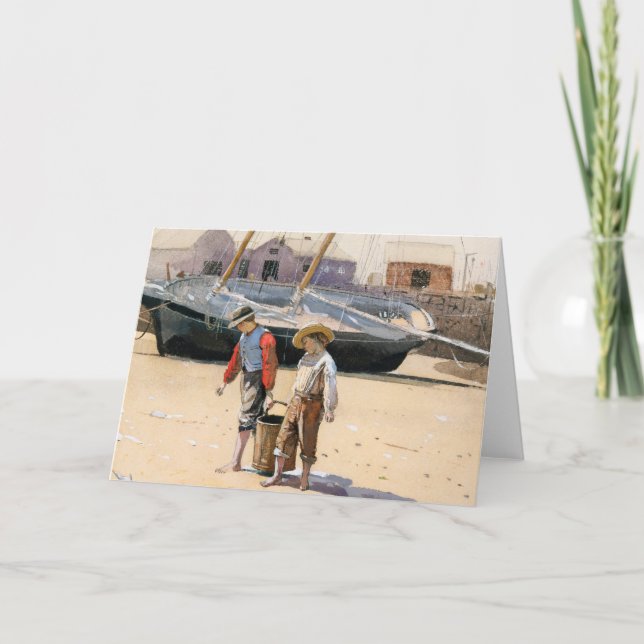 Cartão De Notas Uma Cesta de Amêijoas | Winslow Homer (Frente)