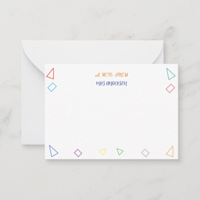 Cartão De Notas Uma nota do professor Gift (Frente)