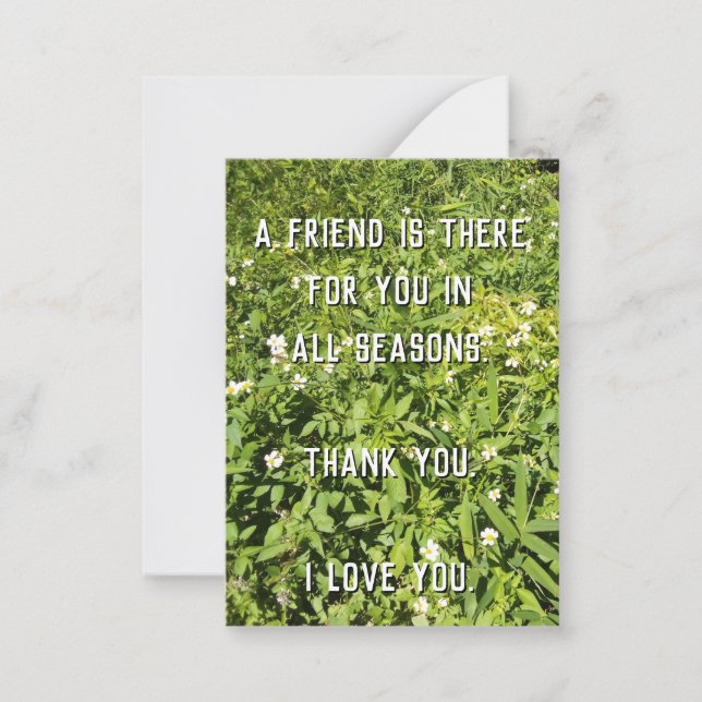 Cartão De Notas Uma placa de nota plana Amigo para Todos os Assent (Frente)