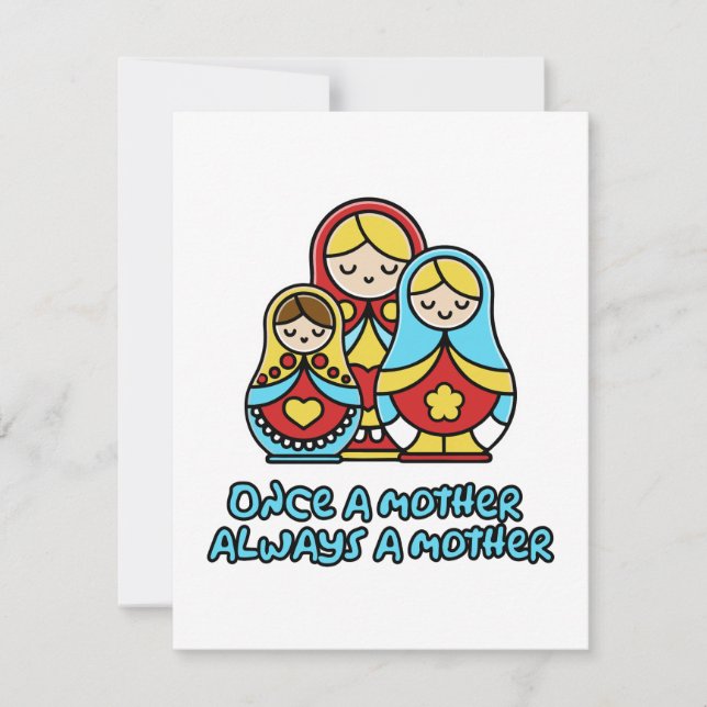 Cartão De Notas Uma vez mãe, sempre mãe (Frente)