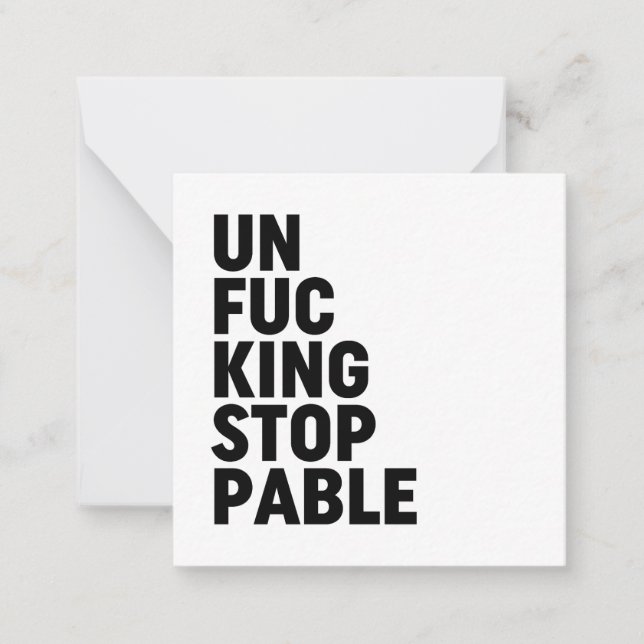 Cartão De Notas Unfu*kingstopable (Frente)