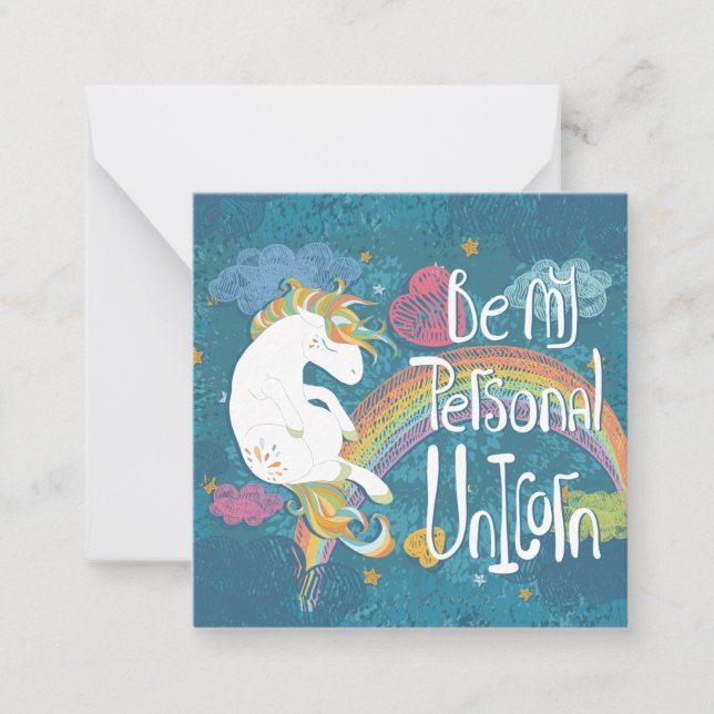 Cartão De Notas Unicórnio (Frente)
