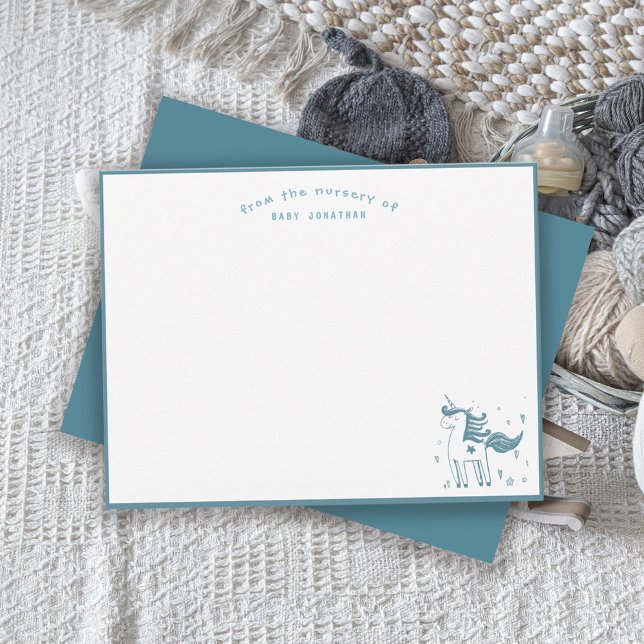 Cartão De Notas Unicórnio Mágico do Berçário do Bebê (Criador carregado)