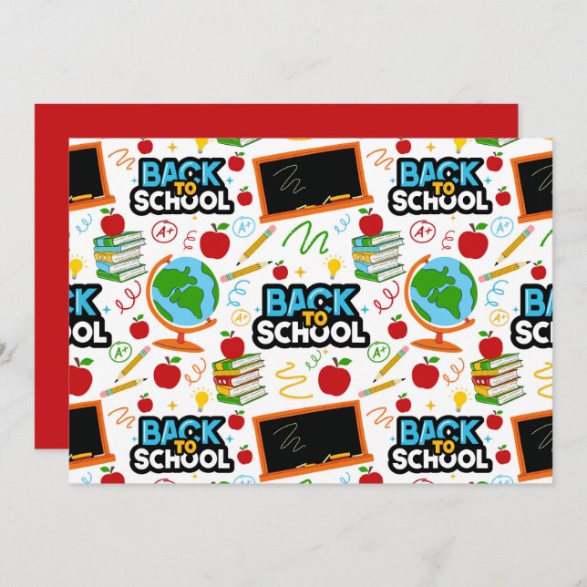 Cartão De Notas Unique Back to School Note Card (Frente/Verso)