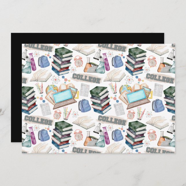 Cartão De Notas Unique College Note Card (Frente/Verso)