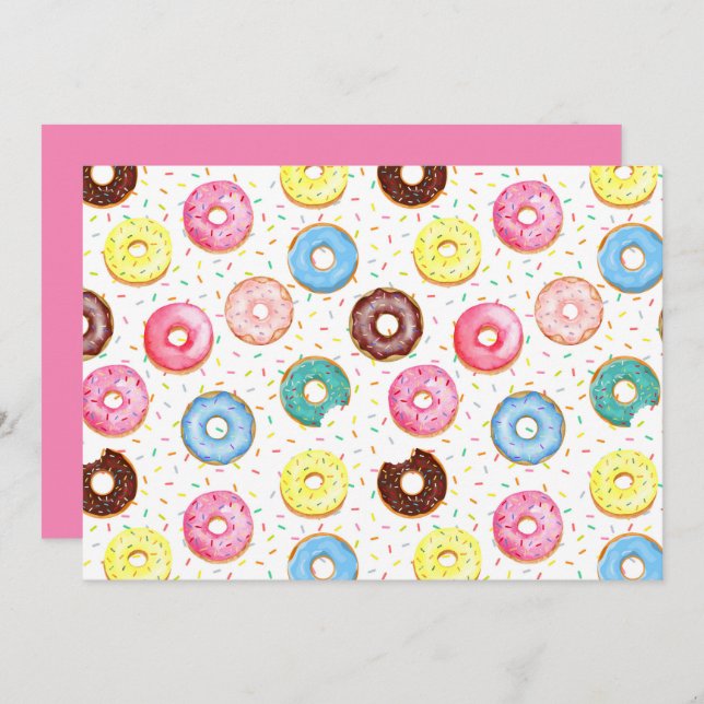 Cartão De Notas Unique Donuts Note Card (Frente/Verso)