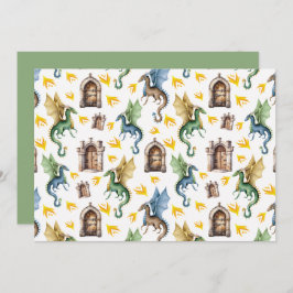 Cartão De Notas Unique Fire Dragons Note Card