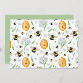 Cartão De Notas Unique Floral Honey Bees Note Card