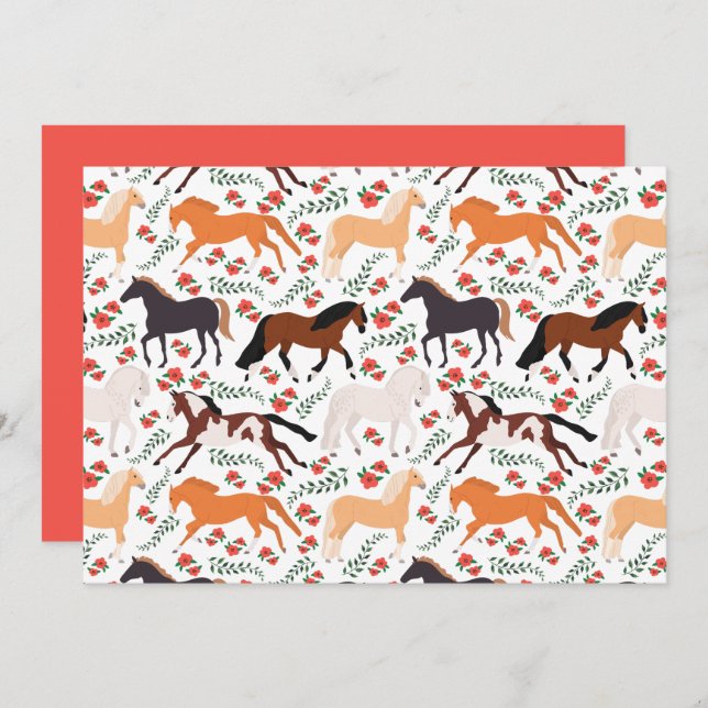 Cartão De Notas Unique Horse Note Card (Frente/Verso)