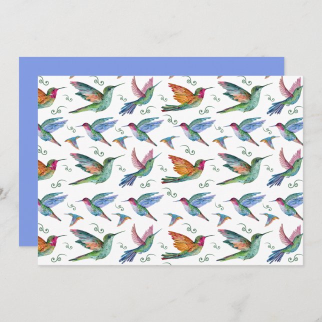 Cartão De Notas Unique Hummingbird Note Card (Frente/Verso)