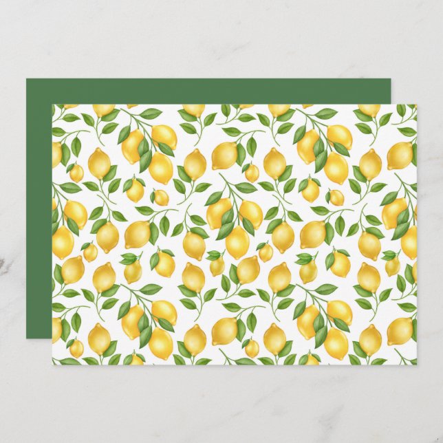 Cartão De Notas Unique Lemons Note Card (Frente/Verso)