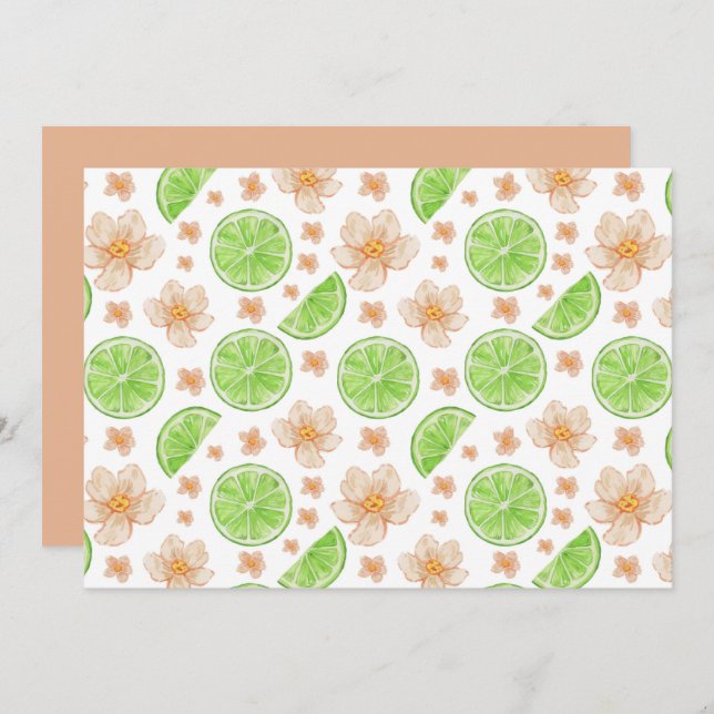 Cartão De Notas Unique Limes Note Card (Frente/Verso)