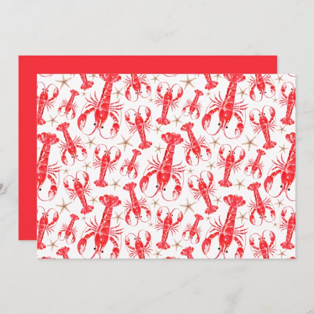 Cartão De Notas Unique Lobsters Note Card (Frente/Verso)