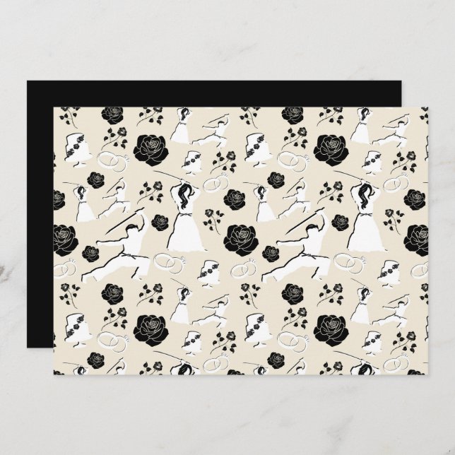 Cartão De Notas Unique Martial Arts Wedding Note Card (Frente/Verso)
