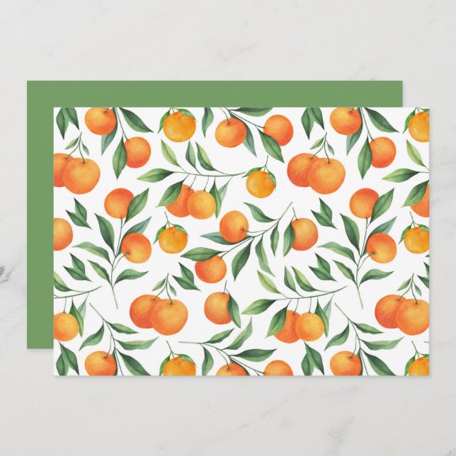Cartão De Notas Unique Oranges Note Card (Frente/Verso)