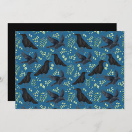 Cartão De Notas Unique Ravens Note Card in Blue