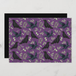 Cartão De Notas Unique Ravens Note Card in Purple