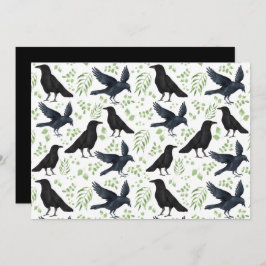 Cartão De Notas Unique Ravens Note Card in White