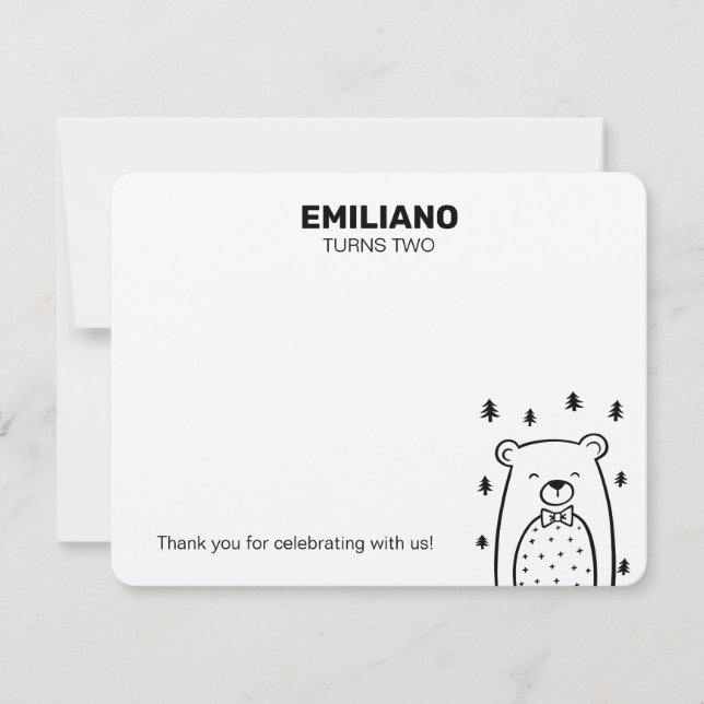 Cartão De Notas Urso com empate de Arco, placas (Frente)