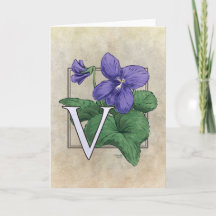 V for Violets Flower Monogram
