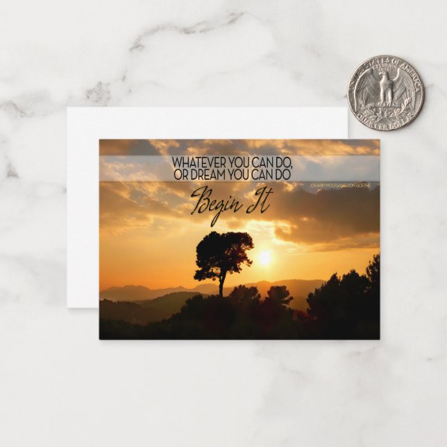 Cartão De Notas Vá para a citação inspiracional "Comece" (Frente/Verso In Situ)