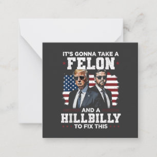 Cartão De Notas Vai levar felon e Trump Vance.