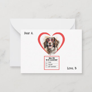 Cartão De Notas Valentine Cão de Springer Inglês Personalizável 