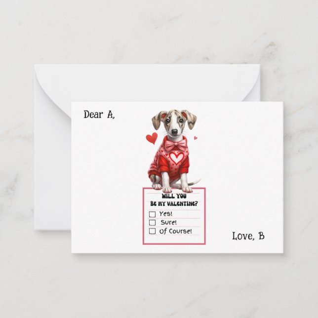 Cartão De Notas Valentine de cachorro Jack Russell personalizável  (Frente)