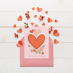 Cartão De Notas Valentine de Coração Clássico