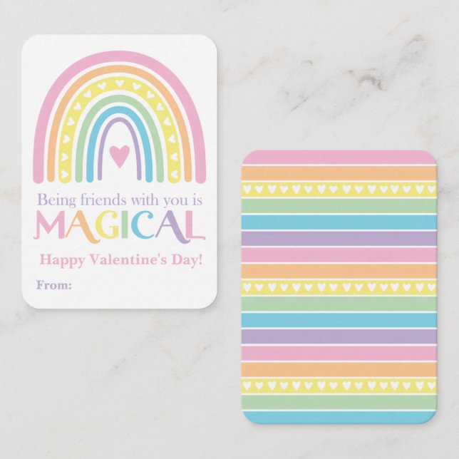 Cartão De Notas Valentine do Arco-Íris, Valentine Personalizado pa (Frente/Verso)