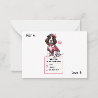 Cartão De Notas Valentine do English Springer Spaniel Personalizáv
