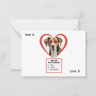 Cartão De Notas Valentine Foxhound Inglês Personalizável 