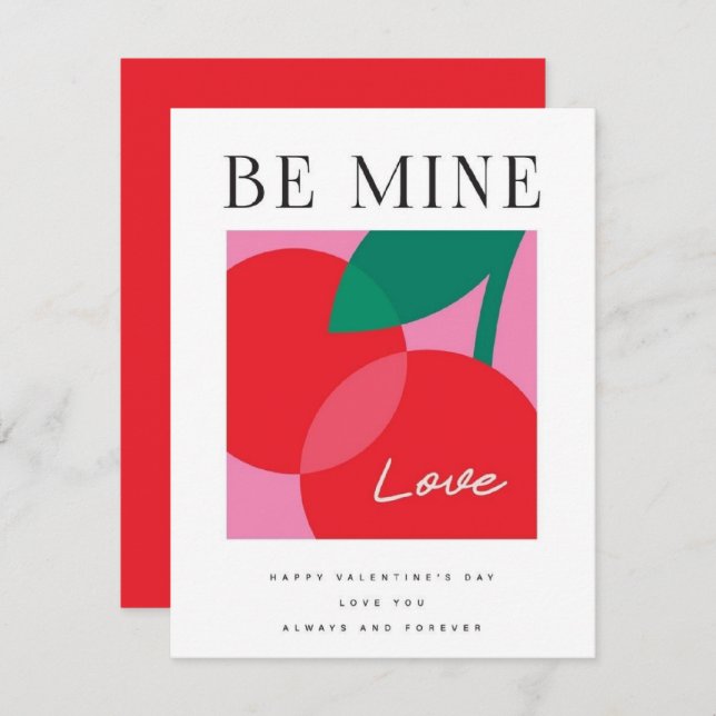 Cartão De Notas Valentine's Day  Be Mine Valentine's Day Card (Frente/Verso)