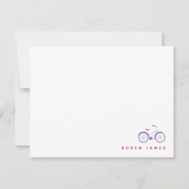 Cartão De Notas Vamos Andar de Bicicleta (Frente)