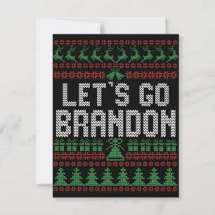Cartão De Notas Vamos Brandon Camisa de Natal Feia Engraçada