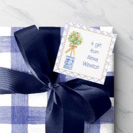 Cartão De Notas Variável de Árvore Laranja de Quarela