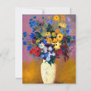 Cartão De Notas Vaso Branco com Flores Odilon Redon