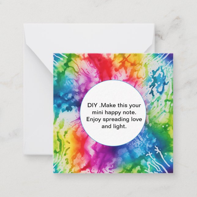 Cartão De Notas *~ VAZIO AP62 DIY Tie Dye Inspire Note Card (Frente)