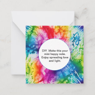 Cartão De Notas *~ VAZIO AP62 DIY Tie Dye Inspire Note Card